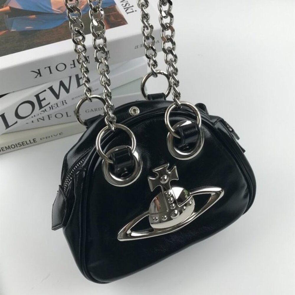 Leather Chain Shoulder Bag Vivienne Westwood - Picture 4 of 7